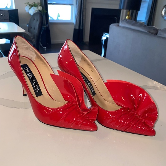 New* Sergio Rossi Red Pump Stiletto US Size 7.5 - Picture 5 of 10
